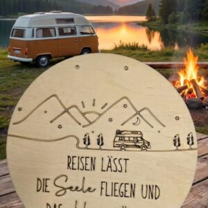 lasergraviertes holzschild – reisen