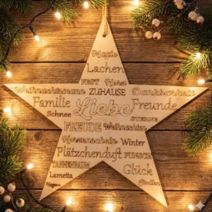 holzstern "weihnachtszauber"