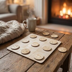 holz tic tac toe "smiley" – der spieleklassiker für gemütliche abende